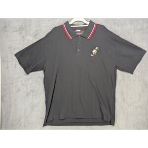 WB LOONEY TUNES TAZ TASMANIAN DEVIL POLO SHIRT Mens XL Black 100 Cotton